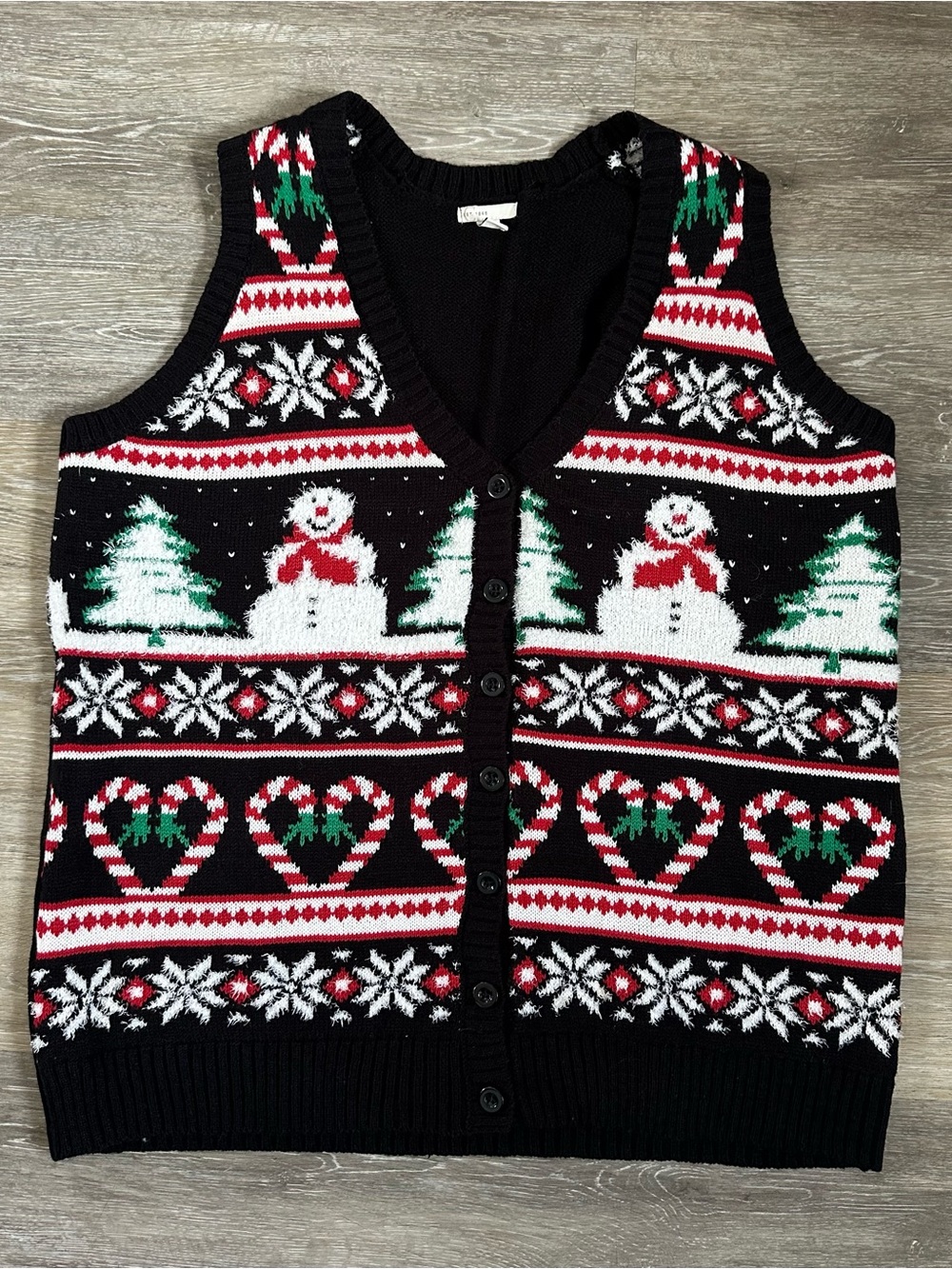 Women’s EST. 1946 knitted snowman Christmas holiday sweater vest Sz 14/16W